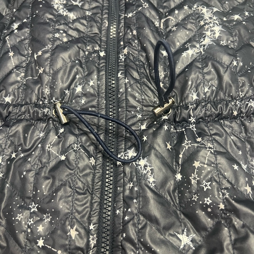 Chico’s womens Blue Zip Front Reversible quilted Vest Moon stars Small - Picture 14 of 15
